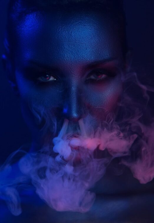 Spooky Halloween Image girl with smoke