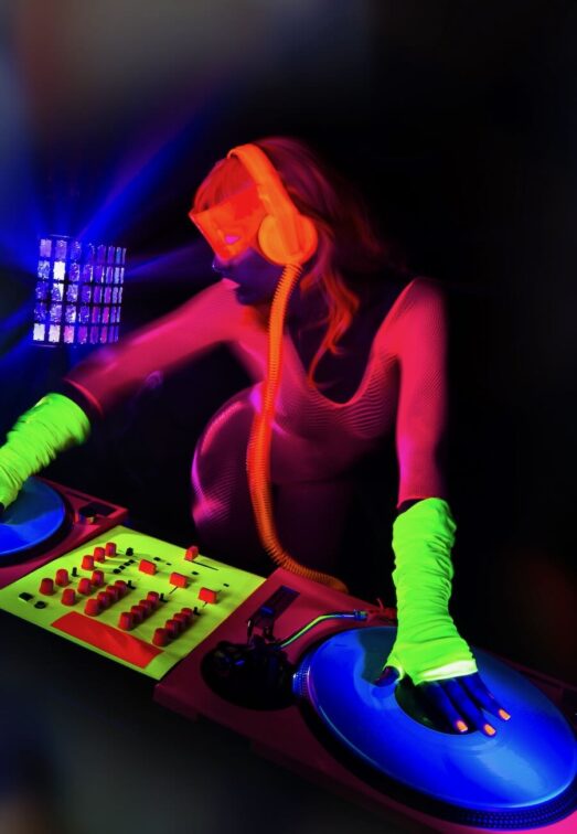 Halloween DJ in Neon Costume