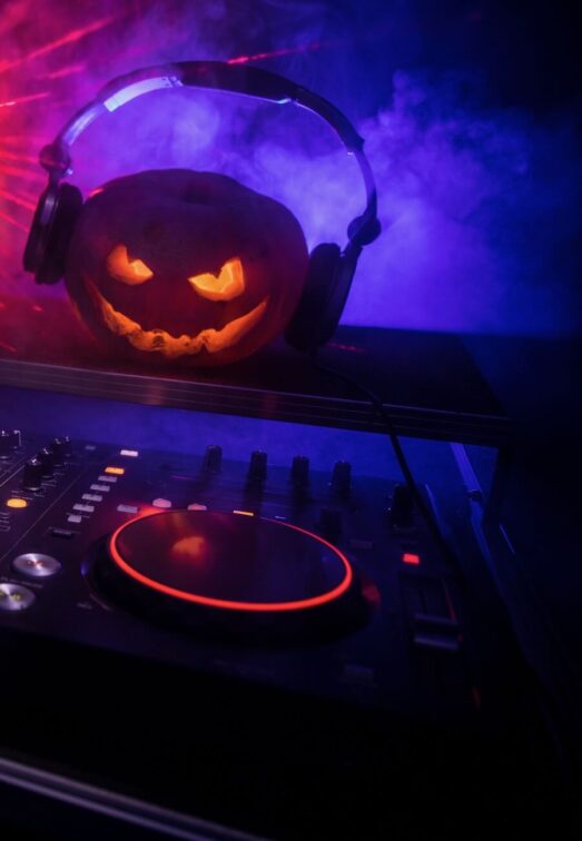 Jack 'o Lantern on DJ Booth in San Francisco