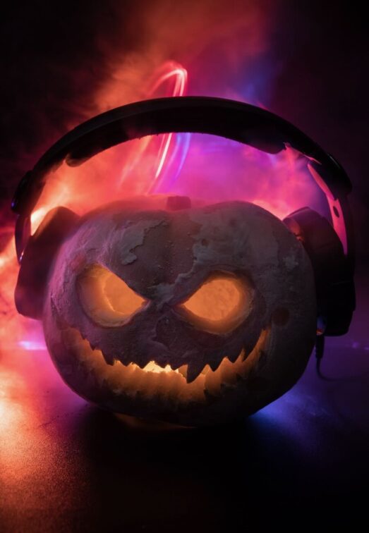 Pumpkin with Headphones